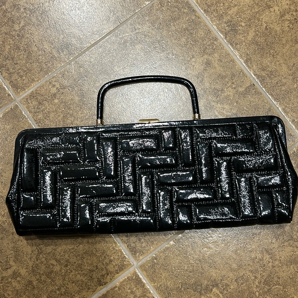 Hobo Black Patent Clutch